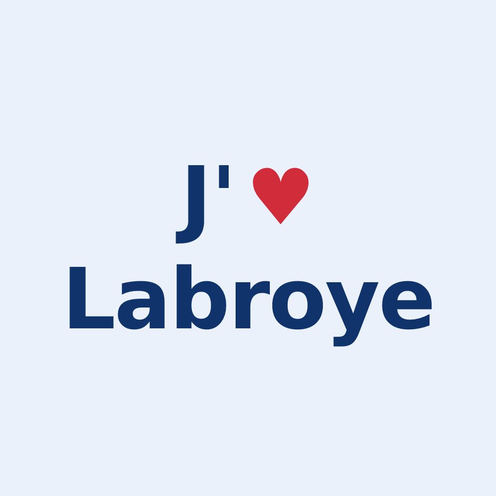 Sticker personnalisé Labroye — design J'aime Labroye
