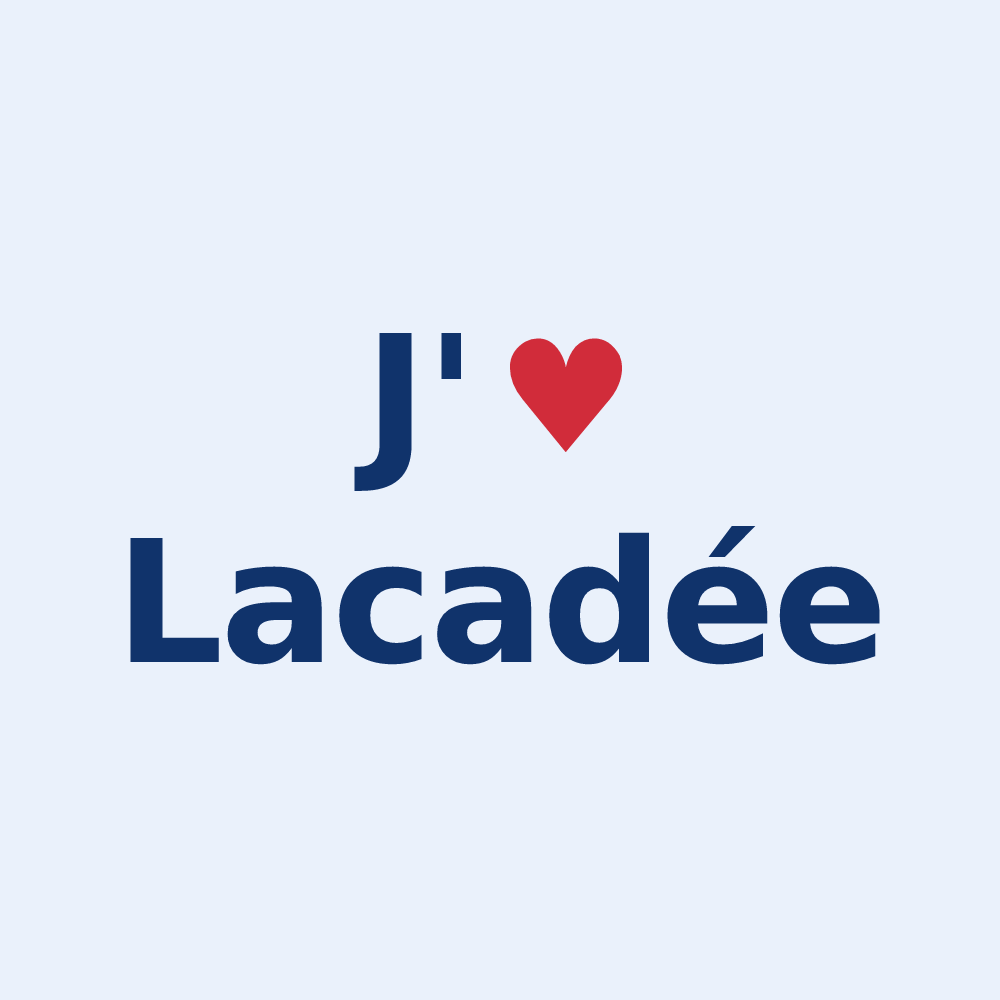 Sticker personnalisé Lacadée — design « J'aime Lacadée » imprimé sur le sticker