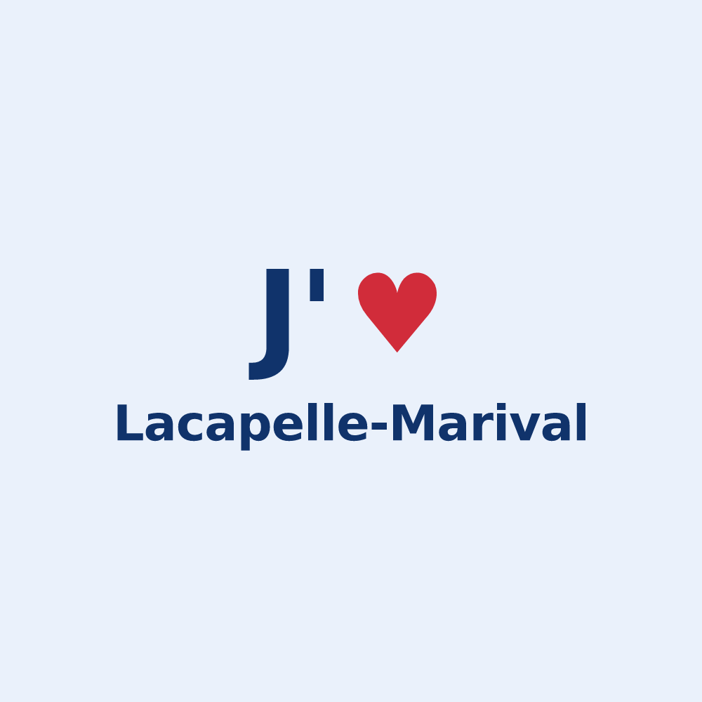 Sticker personnalisé Lacapelle-Marival — design J'aime Lacapelle-Marival
