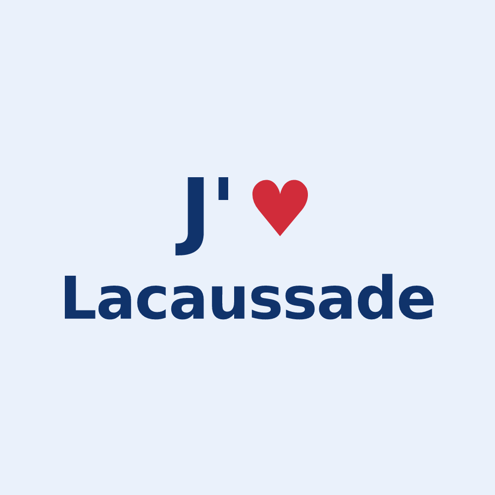 Sticker personnalisé Lacaussade — design J'aime Lacaussade