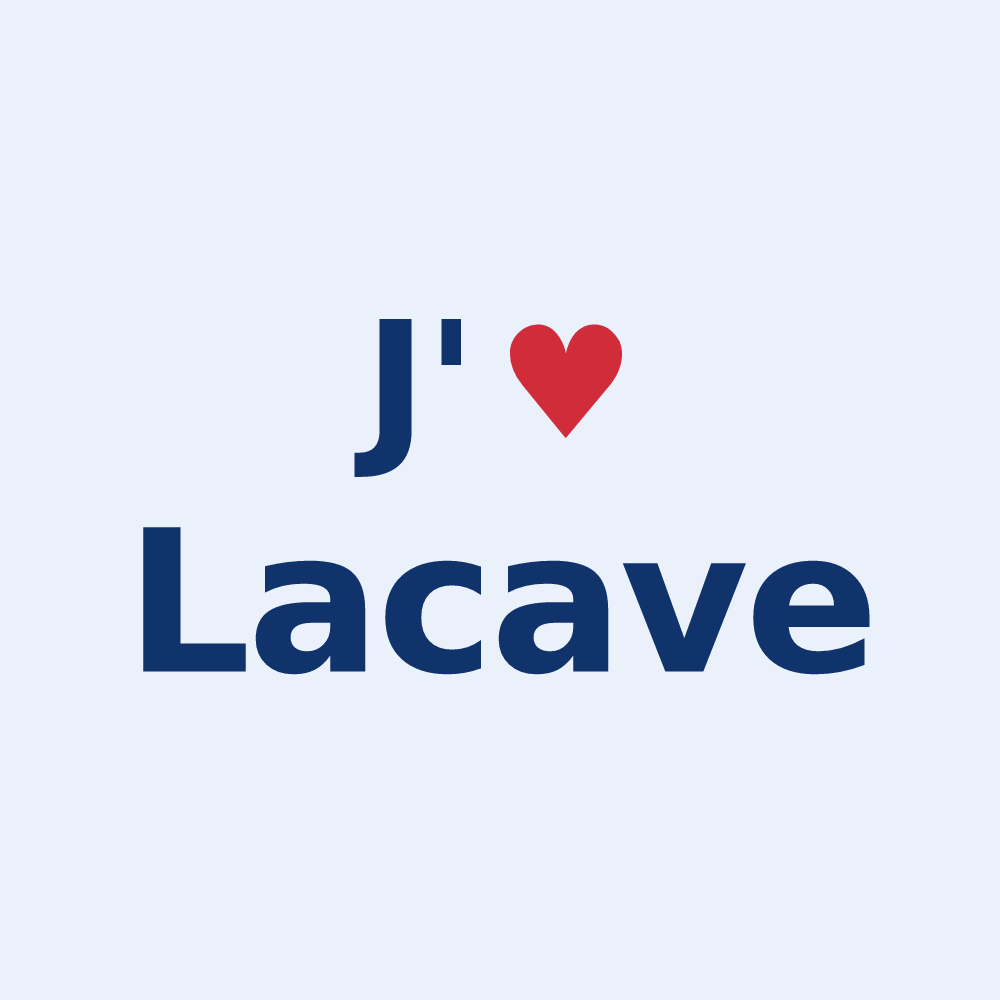 Sticker personnalisé Lacave — design « J'aime Lacave » imprimé sur le sticker