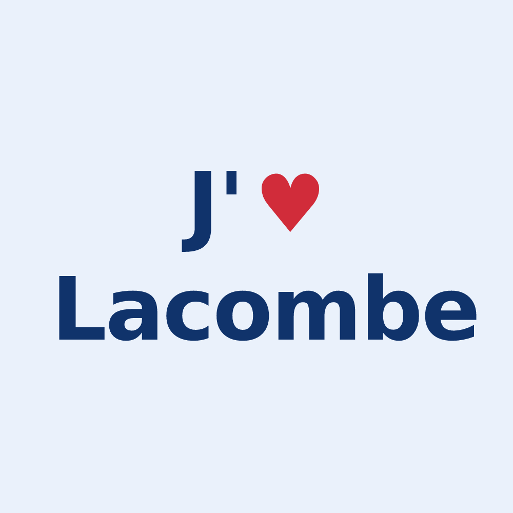 Sticker personnalisé Lacombe — design J'aime Lacombe
