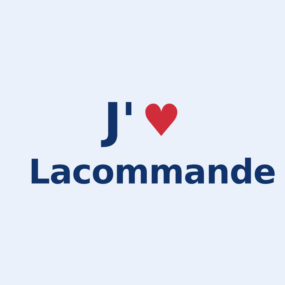 Sticker personnalisé Lacommande — design J'aime Lacommande