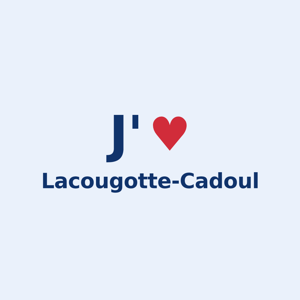 Sticker personnalisé Lacougotte-Cadoul — design « J'aime Lacougotte-Cadoul » imprimé sur le sticker