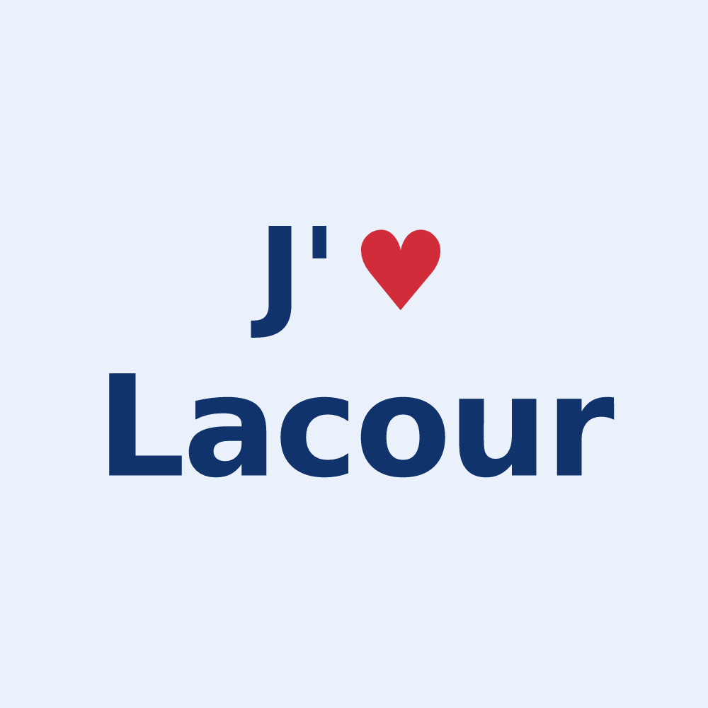 Sticker personnalisé Lacour — design J'aime Lacour