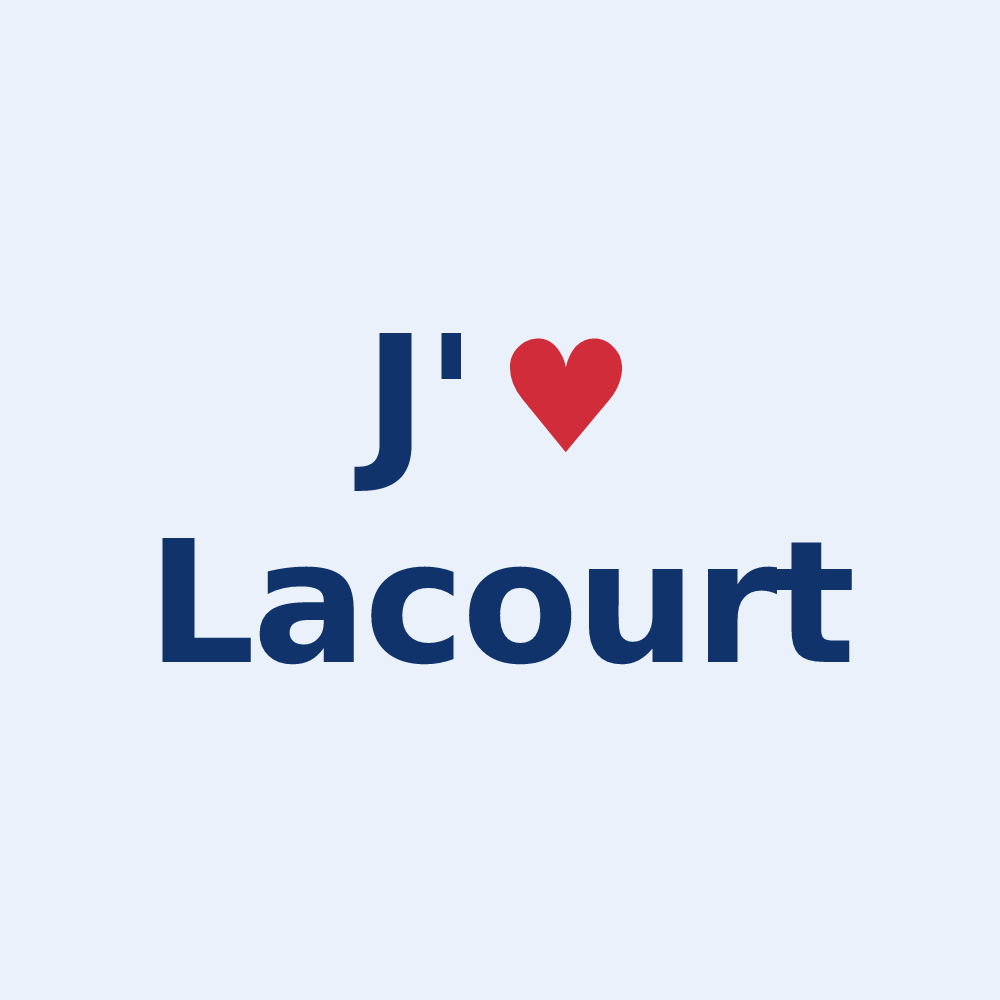 Sticker personnalisé Lacourt — design J'aime Lacourt