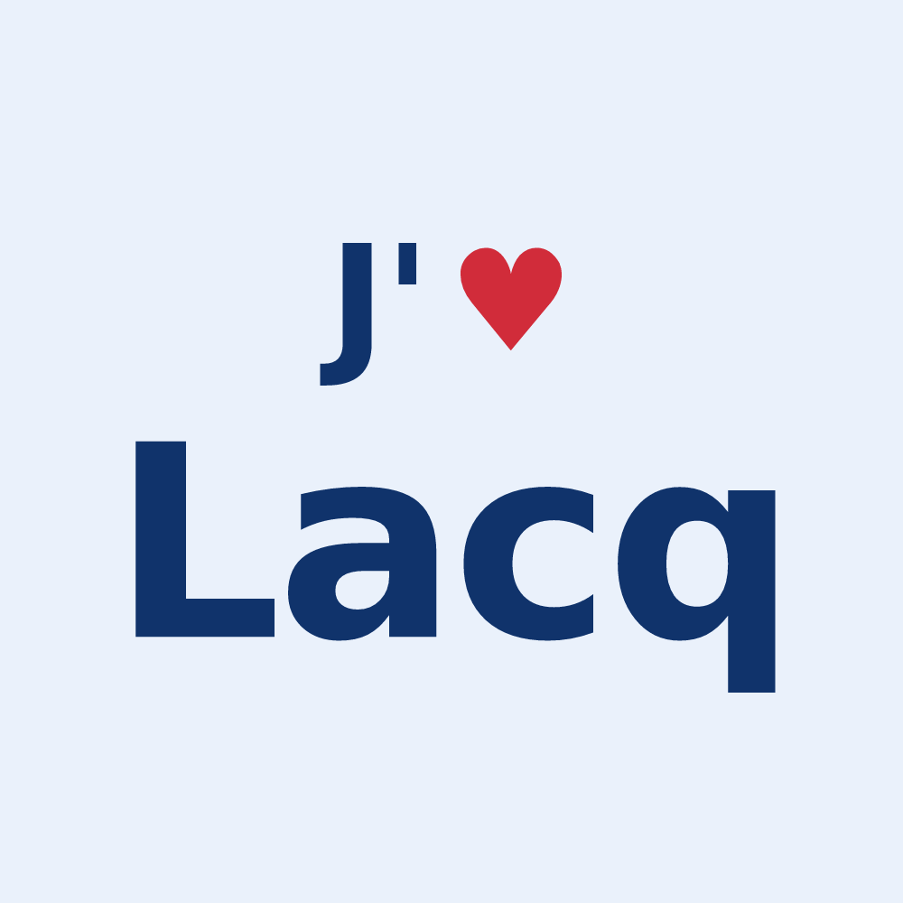 Sticker personnalisé Lacq — design « J'aime Lacq » imprimé sur le sticker