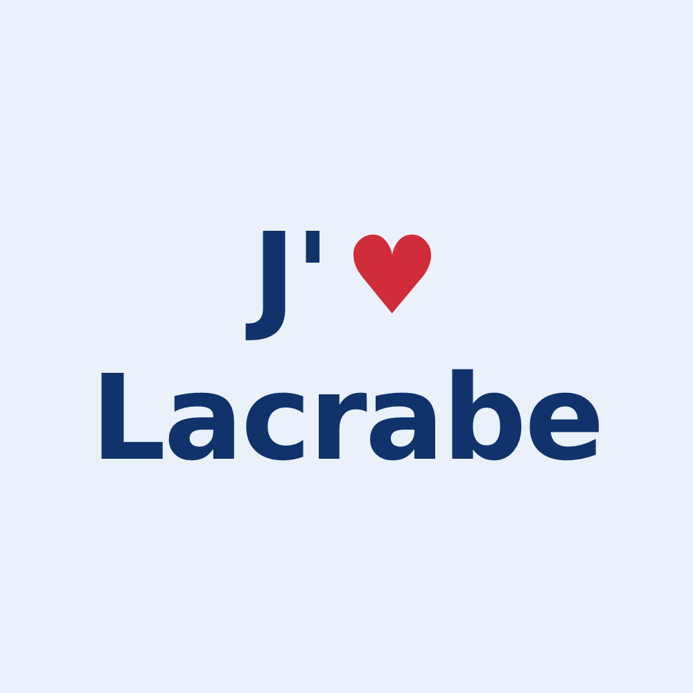 Sticker personnalisé Lacrabe — design J'aime Lacrabe