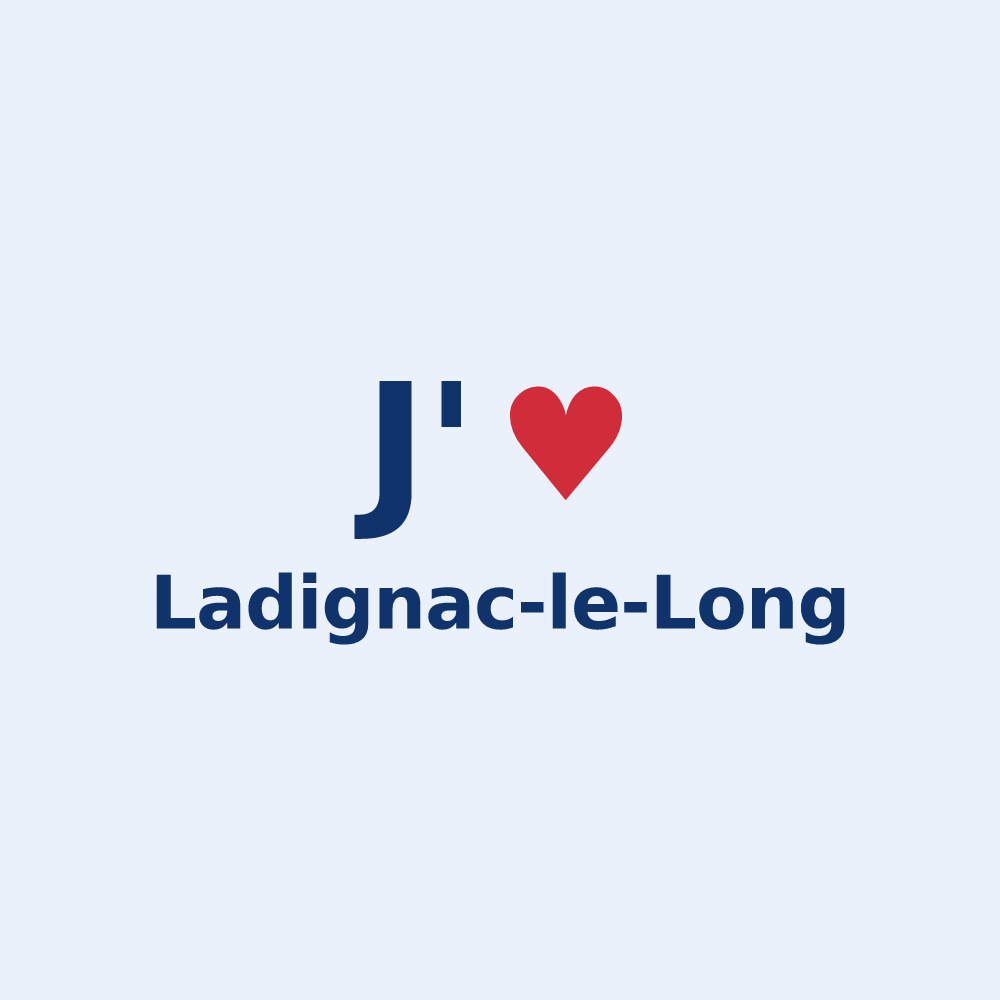 Sticker personnalisé Ladignac-le-Long — design J'aime Ladignac-le-Long