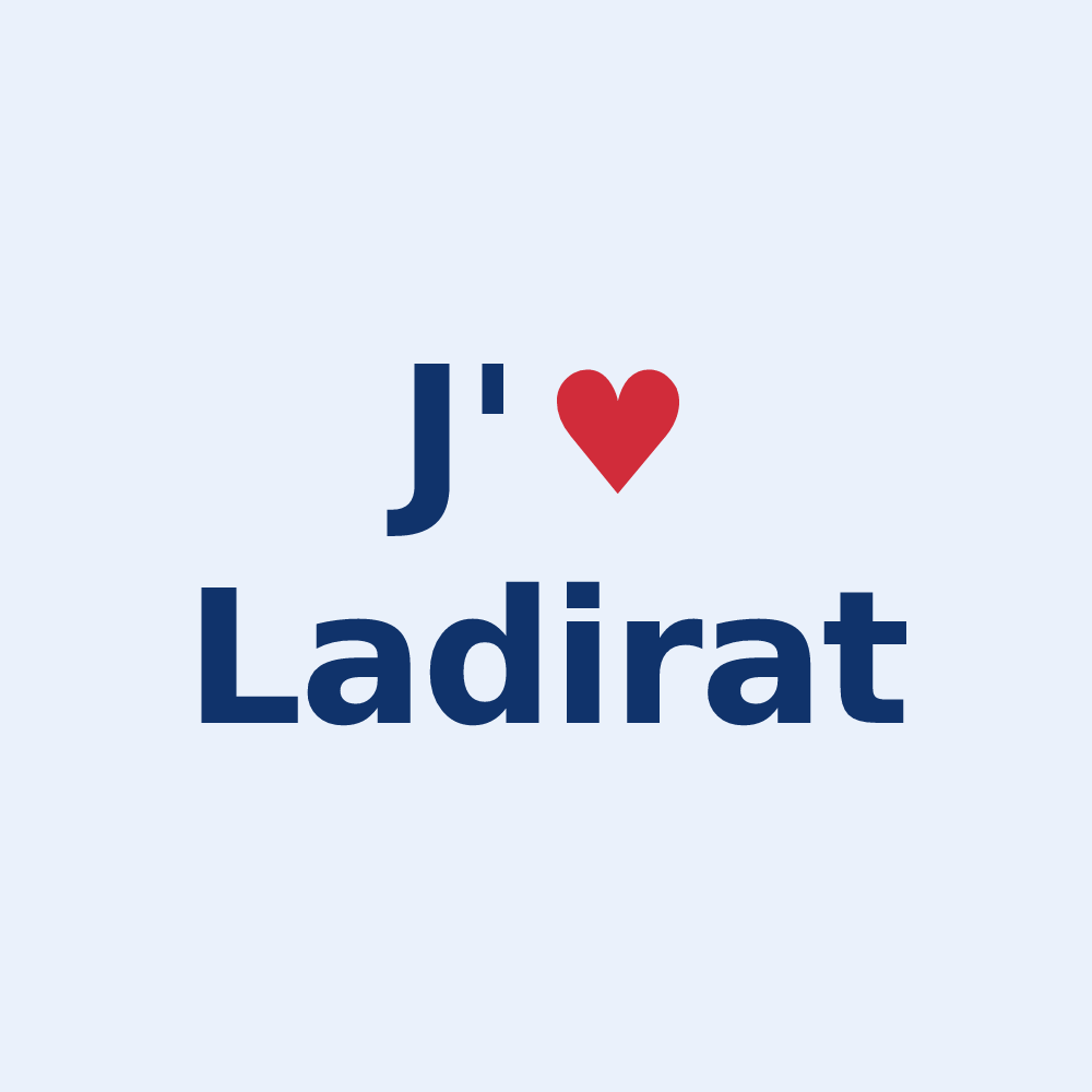 Sticker personnalisé Ladirat — design J'aime Ladirat