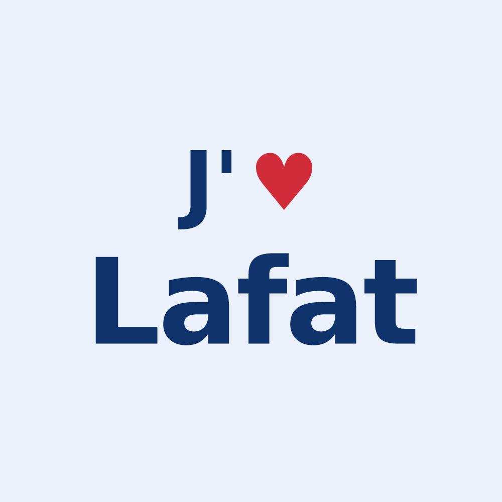 Sticker personnalisé Lafat — design J'aime Lafat