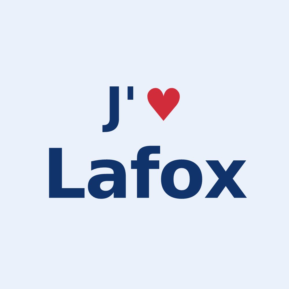 Sticker personnalisé Lafox — design « J'aime Lafox » imprimé sur le sticker