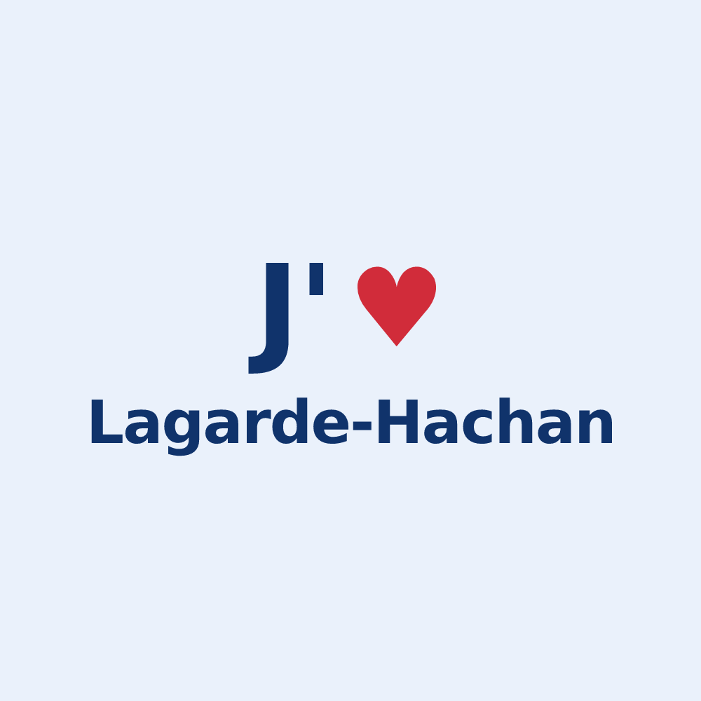 Sticker personnalisé Lagarde-Hachan — design J'aime Lagarde-Hachan