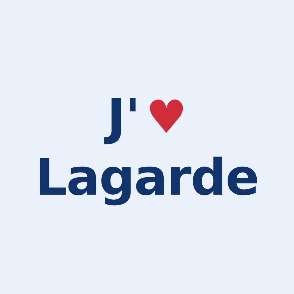 Sticker personnalisé Lagarde — design J'aime Lagarde