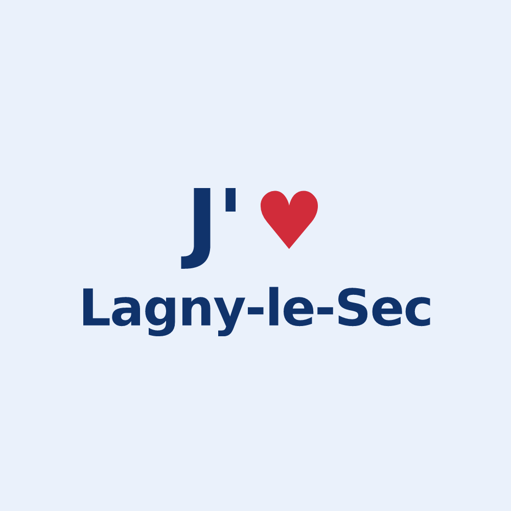 Sticker personnalisé Lagny-le-Sec — design J'aime Lagny-le-Sec
