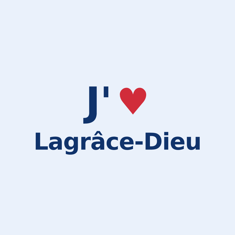 Sticker personnalisé Lagrâce-Dieu — design J'aime Lagrâce-Dieu
