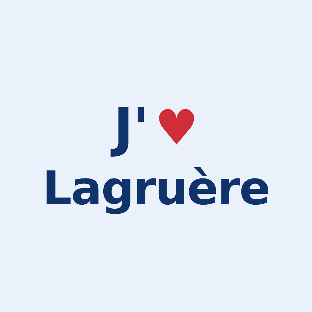 Sticker personnalisé Lagruère — design « J'aime Lagruère » imprimé sur le sticker