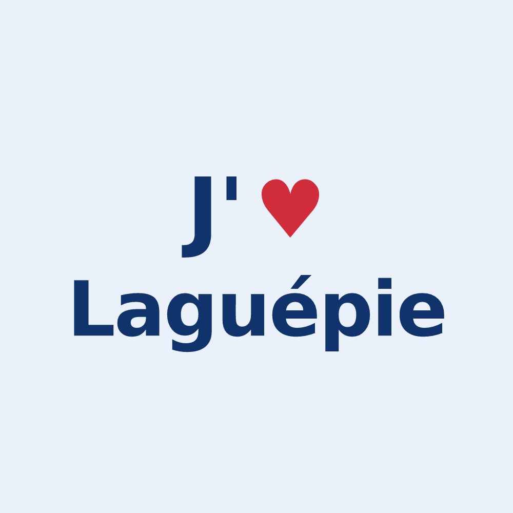 Sticker personnalisé Laguépie — design J'aime Laguépie