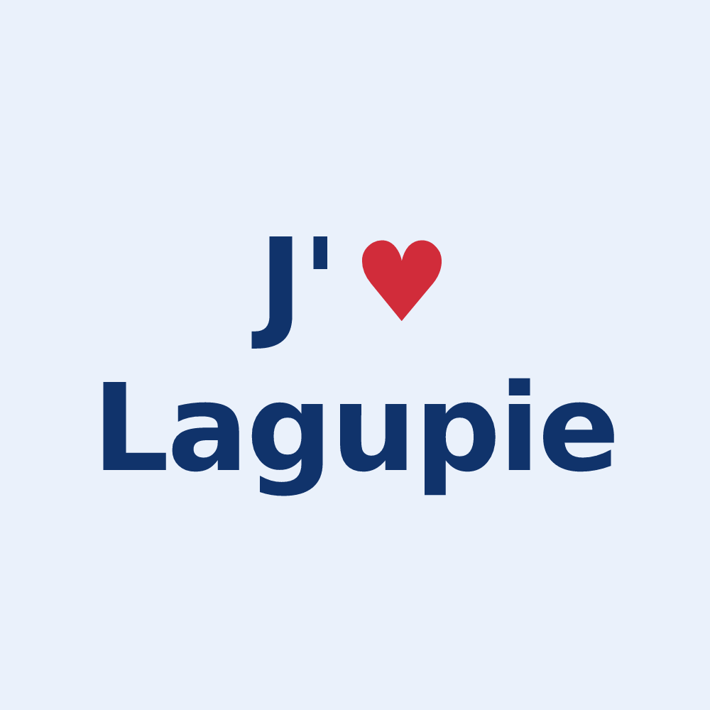 Sticker personnalisé Lagupie — design J'aime Lagupie