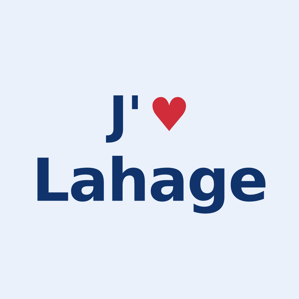 Sticker personnalisé Lahage — design J'aime Lahage