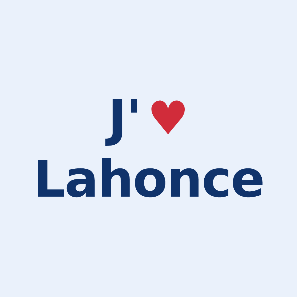 Sticker personnalisé Lahonce — design « J'aime Lahonce » imprimé sur le sticker