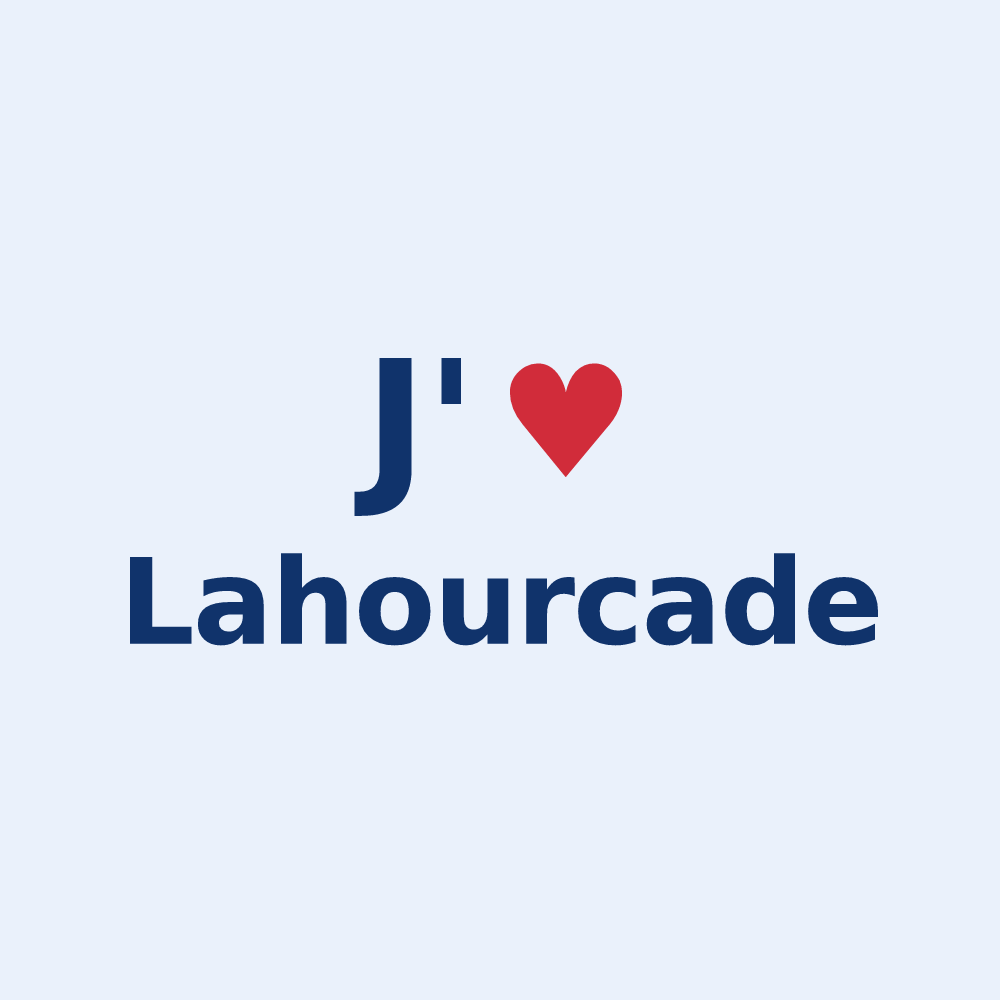 Sticker personnalisé Lahourcade — design J'aime Lahourcade