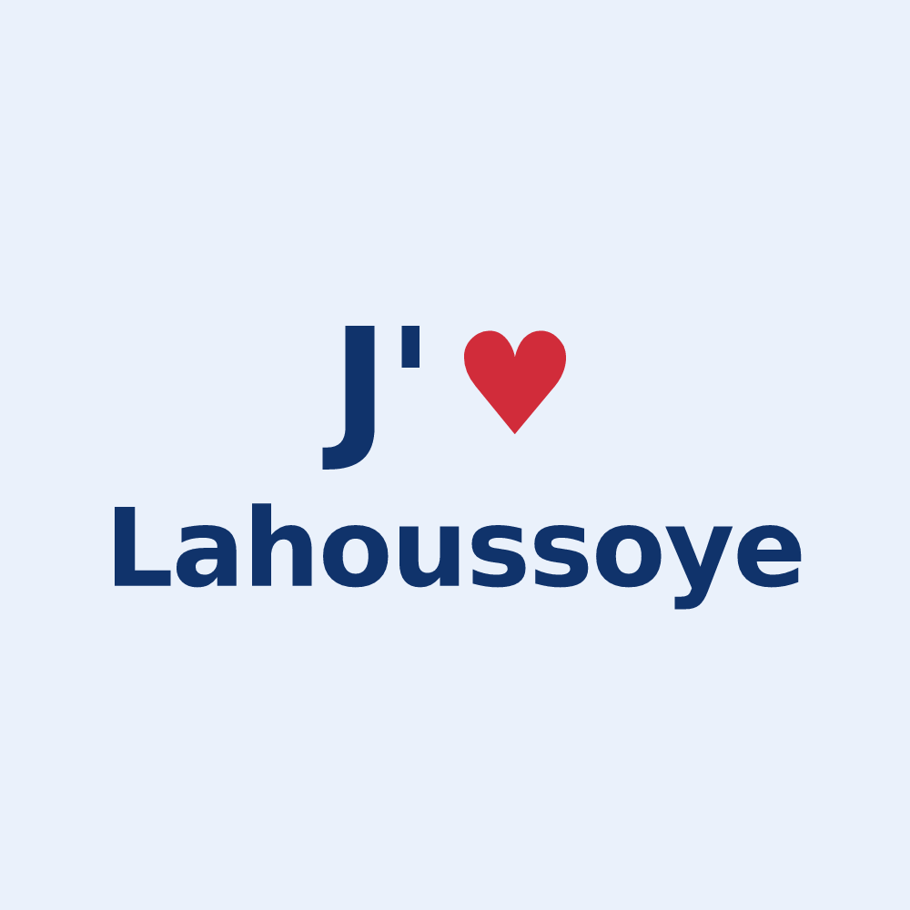 Sticker personnalisé Lahoussoye — design J'aime Lahoussoye