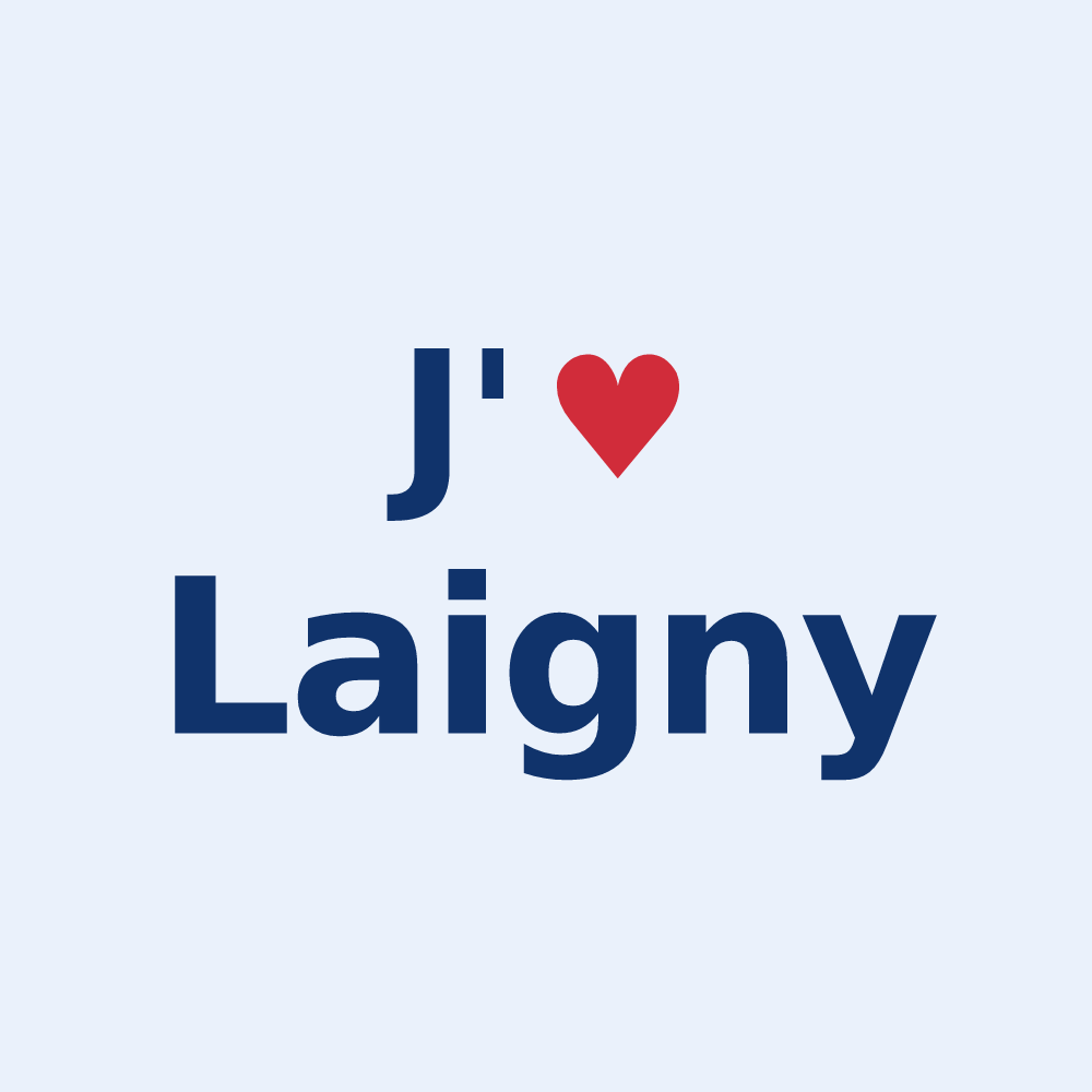 Sticker personnalisé Laigny — design J'aime Laigny