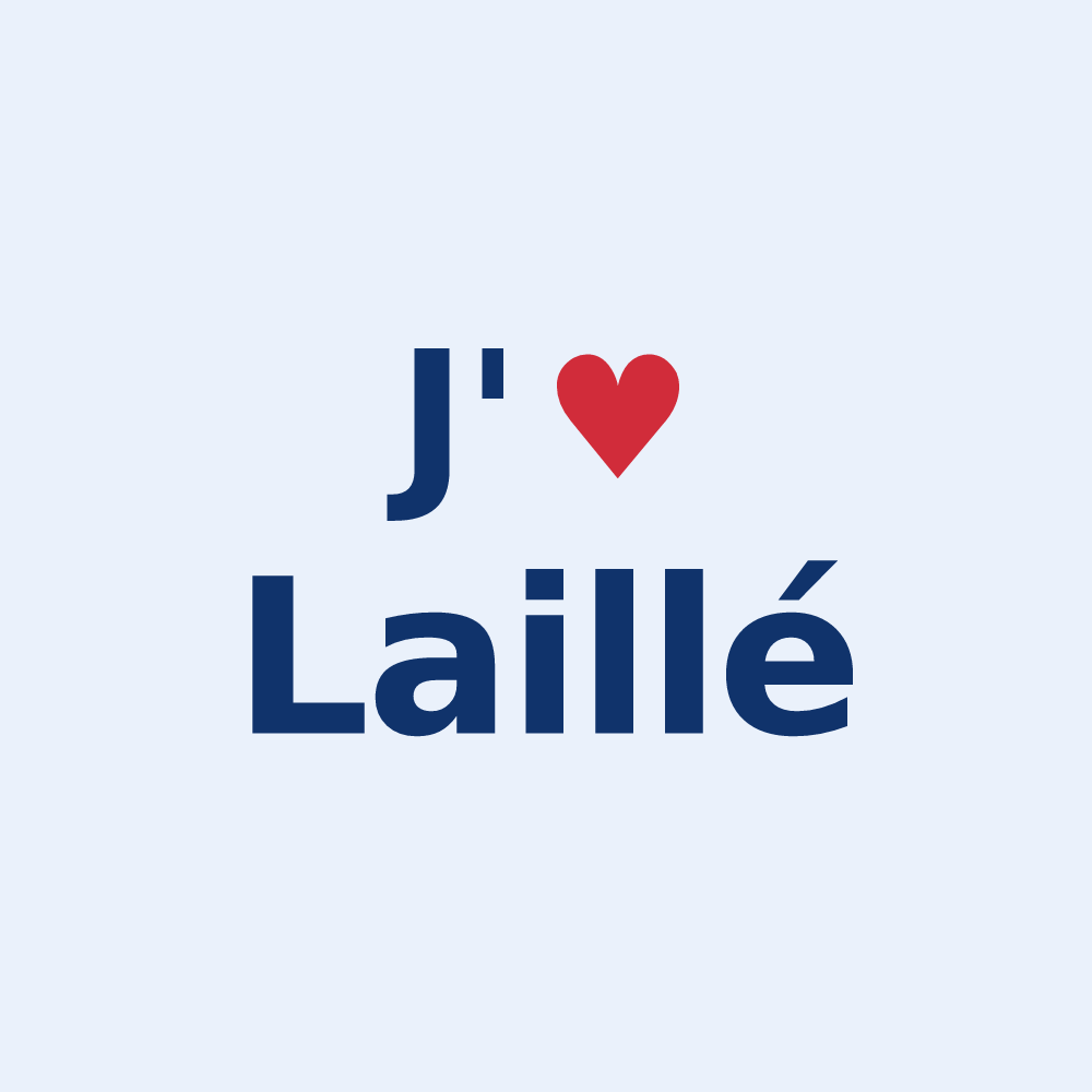 Sticker personnalisé Laillé — design J'aime Laillé