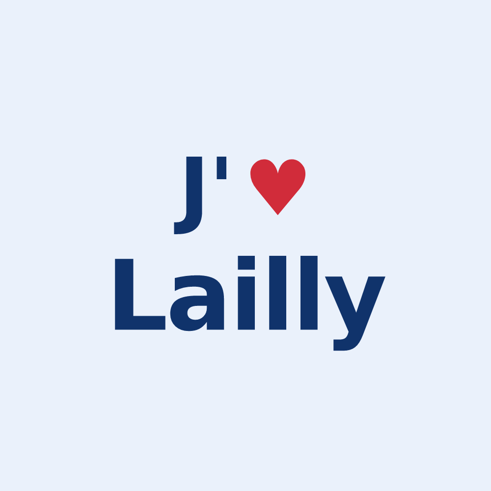 Sticker personnalisé Lailly — design J'aime Lailly