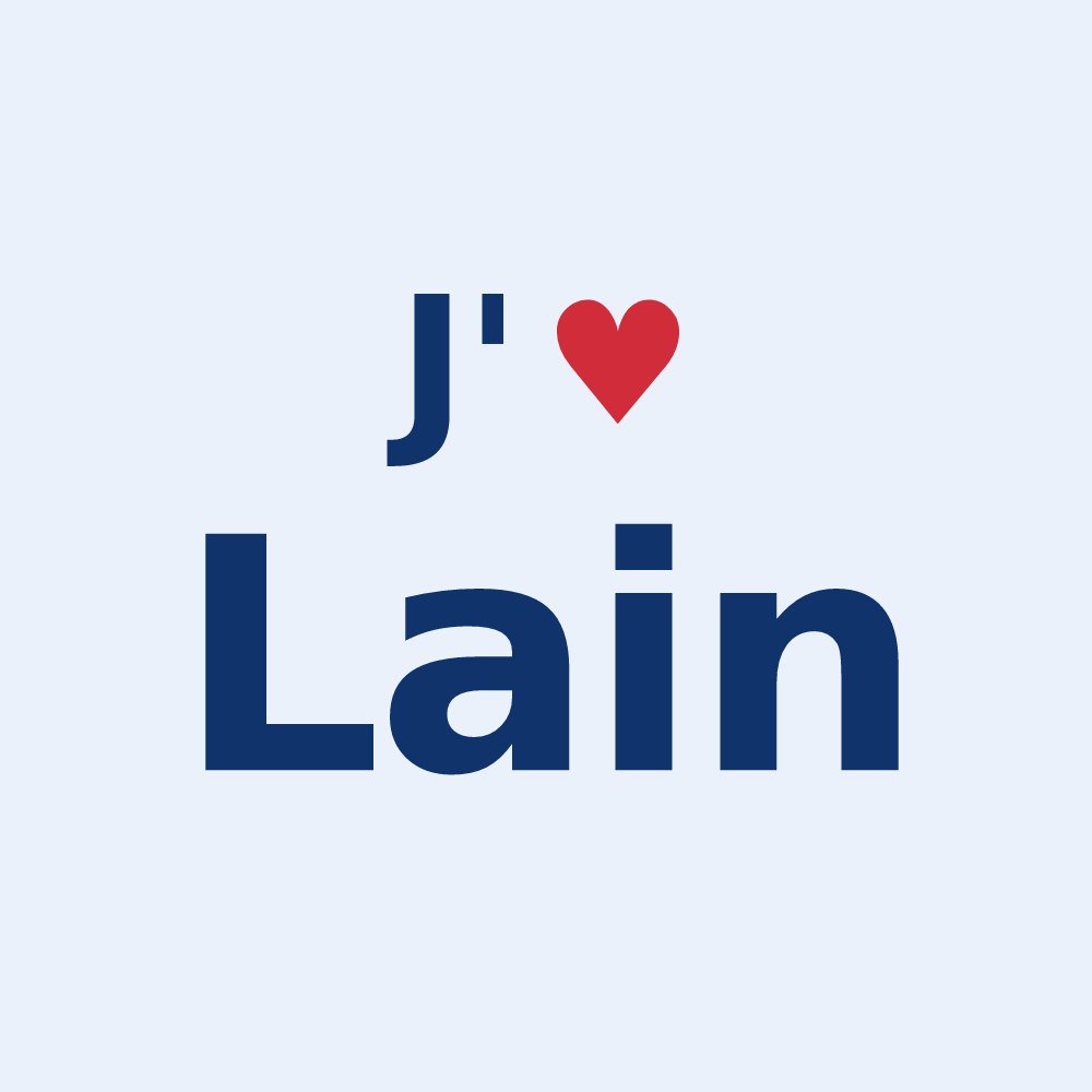 Sticker personnalisé Lain — design J'aime Lain