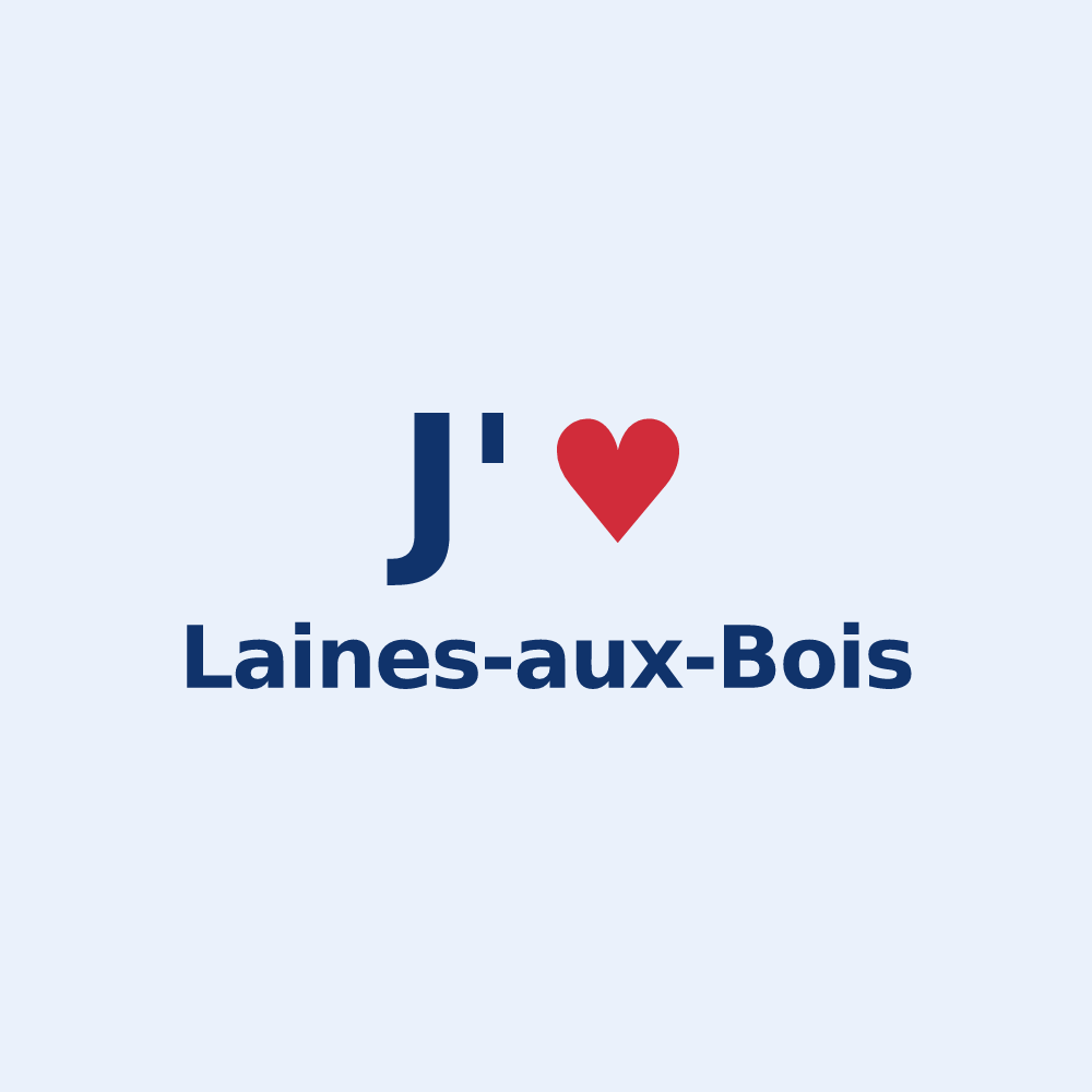 Sticker personnalisé Laines-aux-Bois — design J'aime Laines-aux-Bois