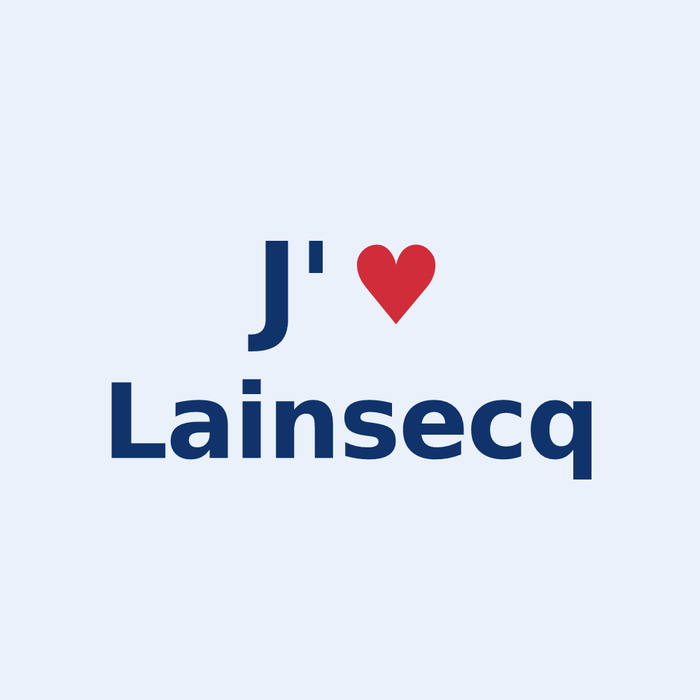 Sticker personnalisé Lainsecq — design J'aime Lainsecq