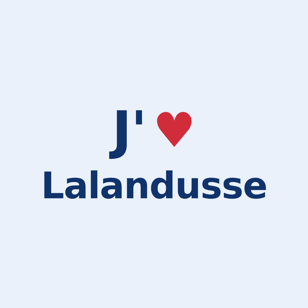 Sticker personnalisé Lalandusse — design « J'aime Lalandusse » imprimé sur le sticker
