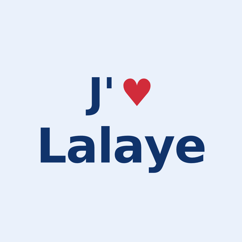 Sticker personnalisé Lalaye — design « J'aime Lalaye » imprimé sur le sticker