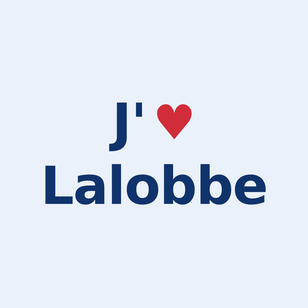 Sticker personnalisé Lalobbe — design « J'aime Lalobbe » imprimé sur le sticker