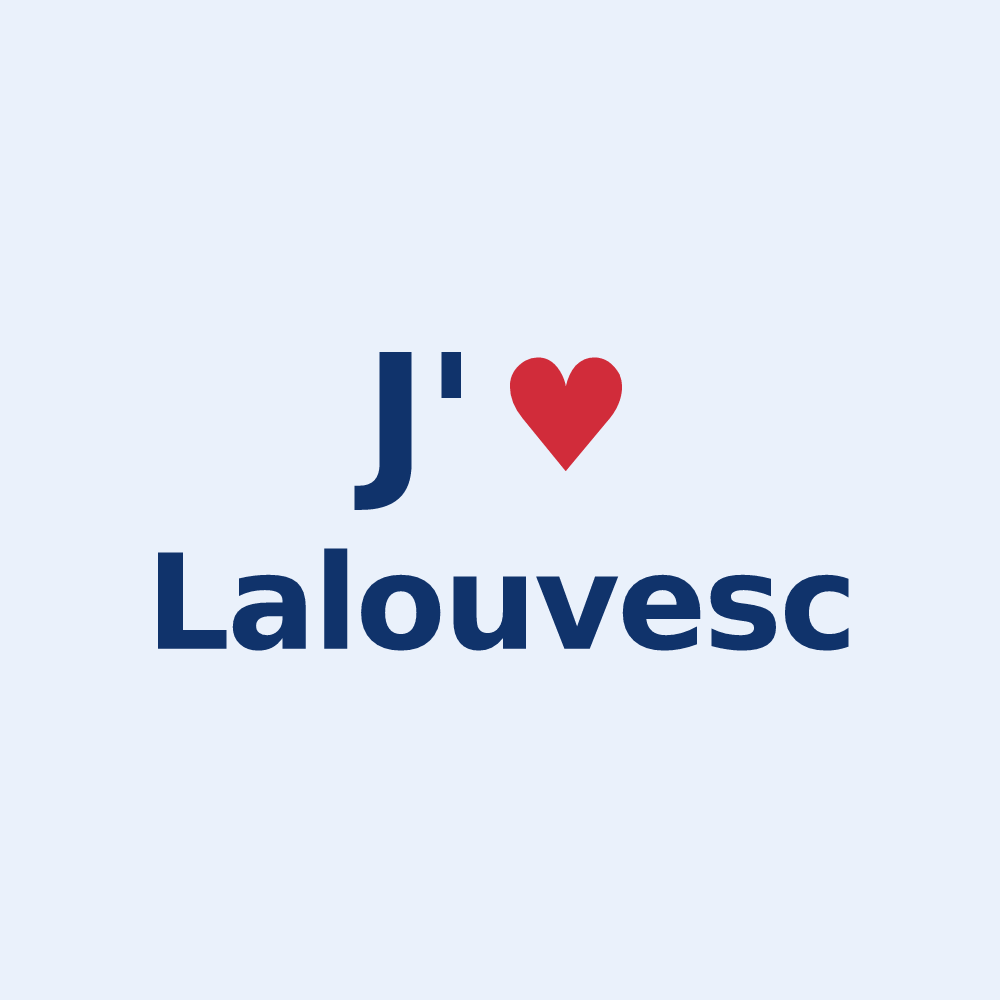 Sticker personnalisé Lalouvesc — design « J'aime Lalouvesc » imprimé sur le sticker
