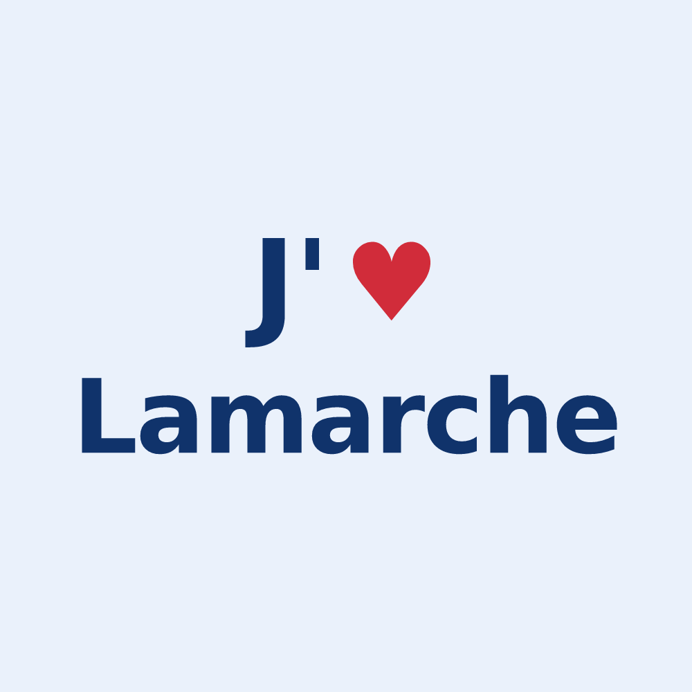 Sticker personnalisé Lamarche — design J'aime Lamarche
