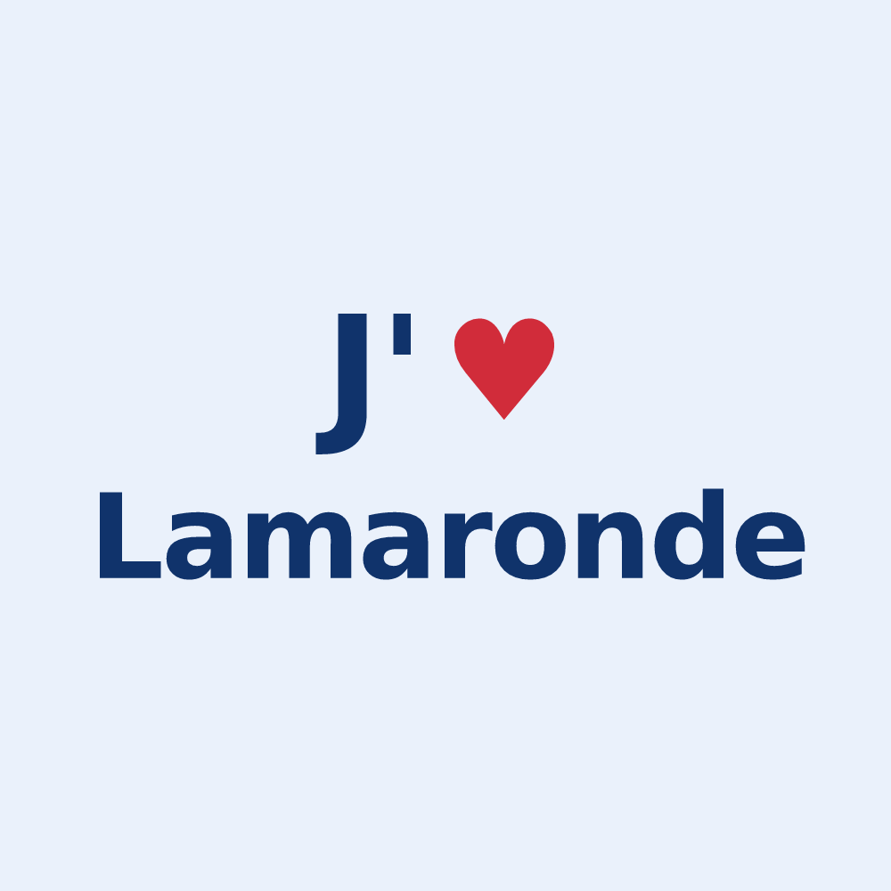 Sticker personnalisé Lamaronde — design « J'aime Lamaronde » imprimé sur le sticker