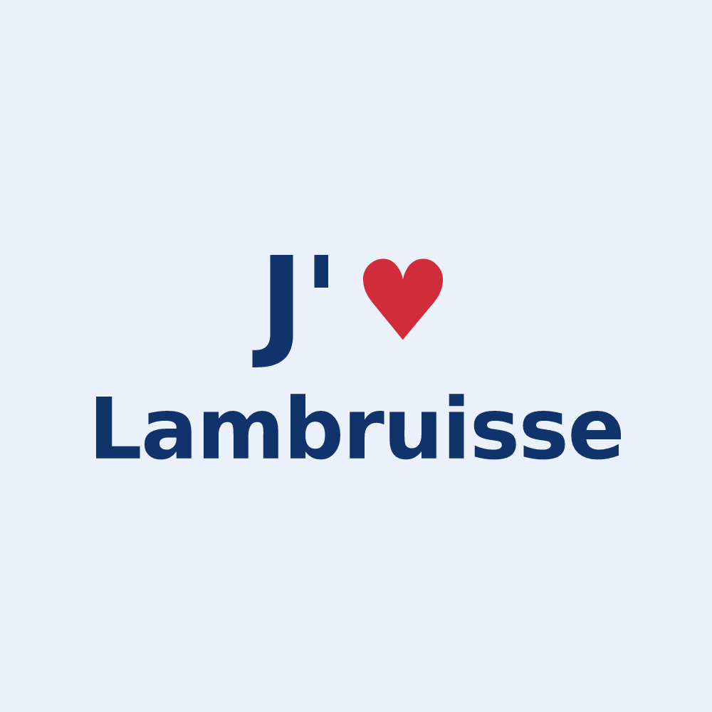 Sticker personnalisé Lambruisse — design J'aime Lambruisse