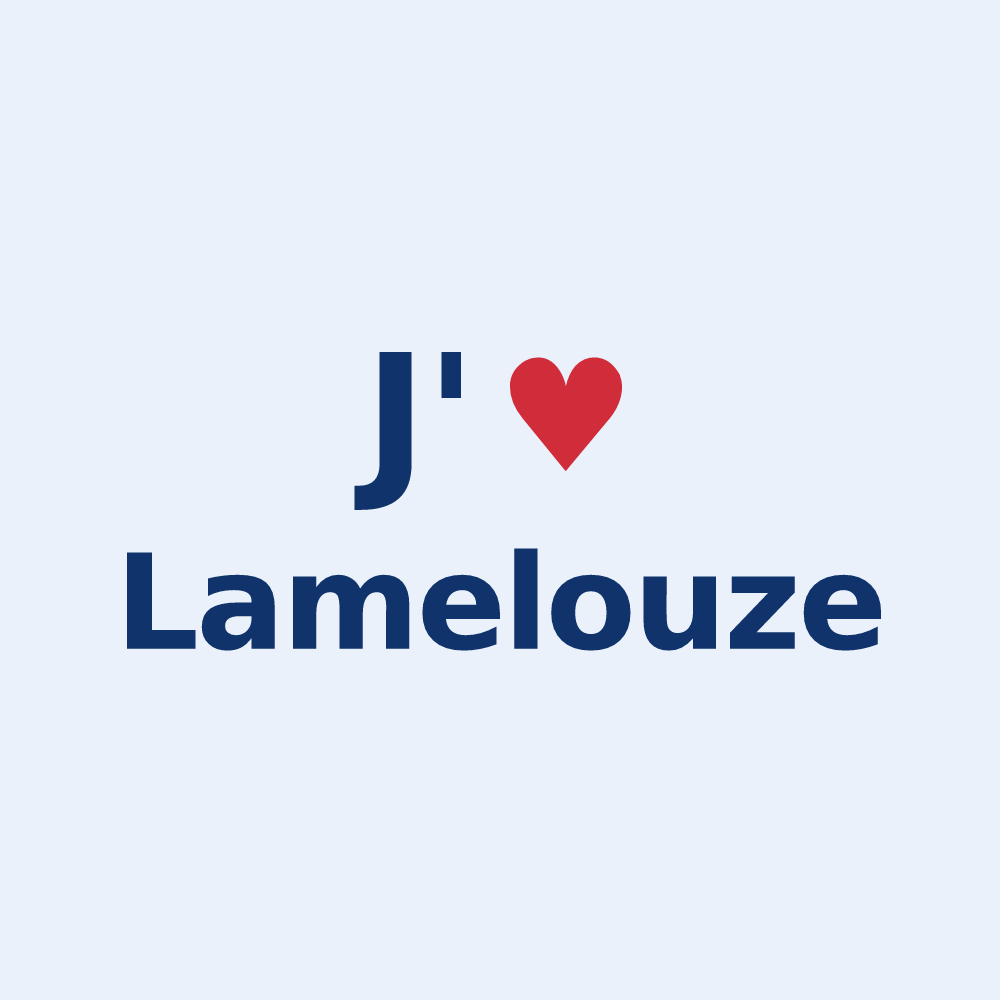 Sticker personnalisé Lamelouze — design « J'aime Lamelouze » imprimé sur le sticker