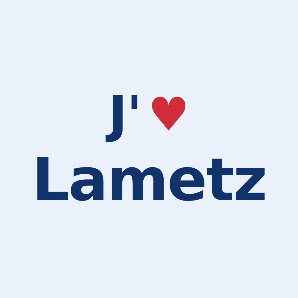 Sticker personnalisé Lametz — design « J'aime Lametz » imprimé sur le sticker