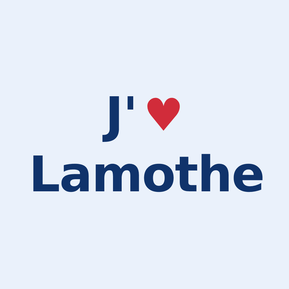 Sticker personnalisé Lamothe — design « J'aime Lamothe » imprimé sur le sticker