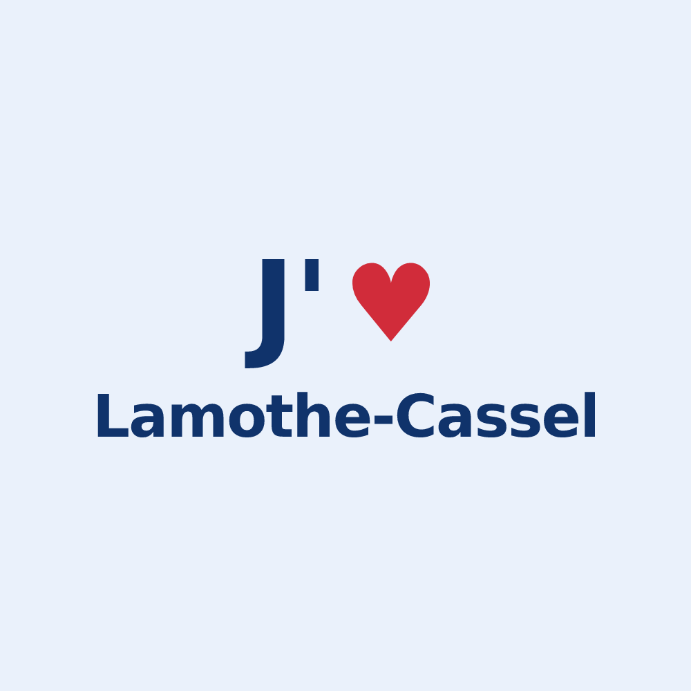Sticker personnalisé Lamothe-Cassel — design « J'aime Lamothe-Cassel » imprimé sur le sticker