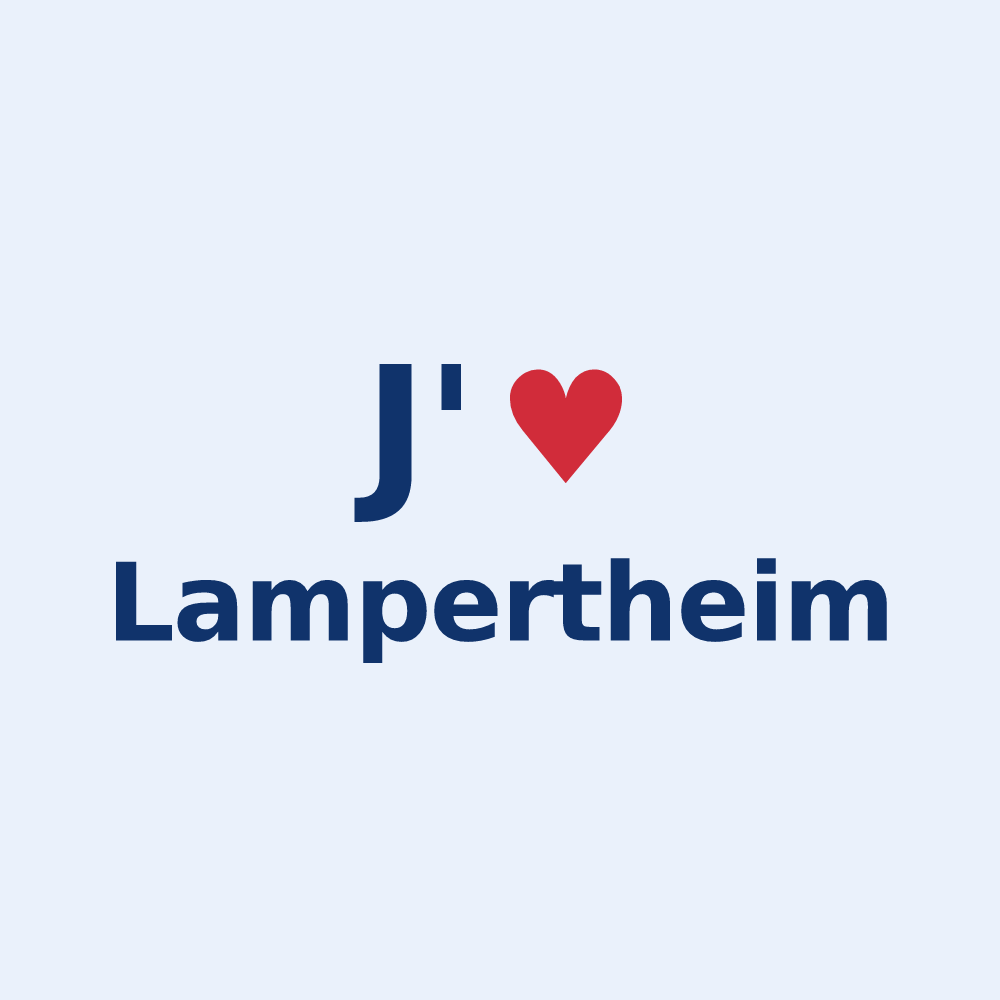 Sticker personnalisé Lampertheim — design « J'aime Lampertheim » imprimé sur le sticker