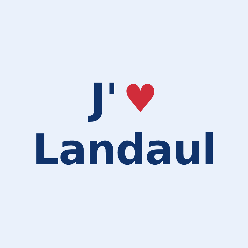 Sticker personnalisé Landaul — design J'aime Landaul