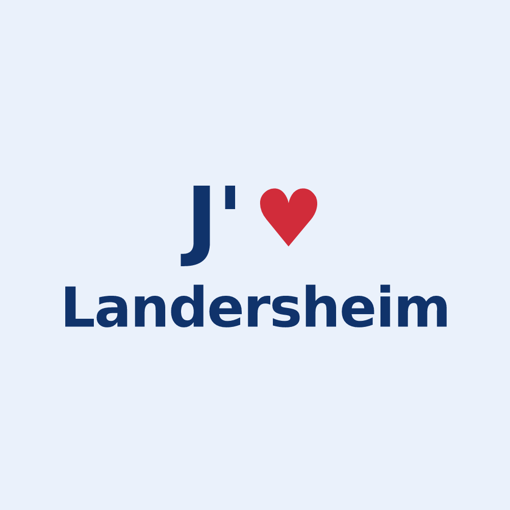 Sticker personnalisé Landersheim — design J'aime Landersheim