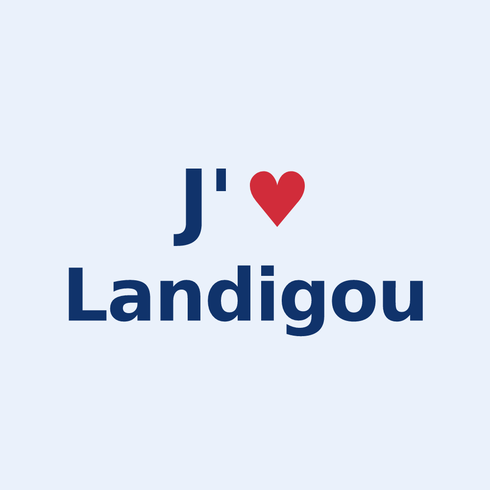 Sticker personnalisé Landigou — design « J'aime Landigou » imprimé sur le sticker