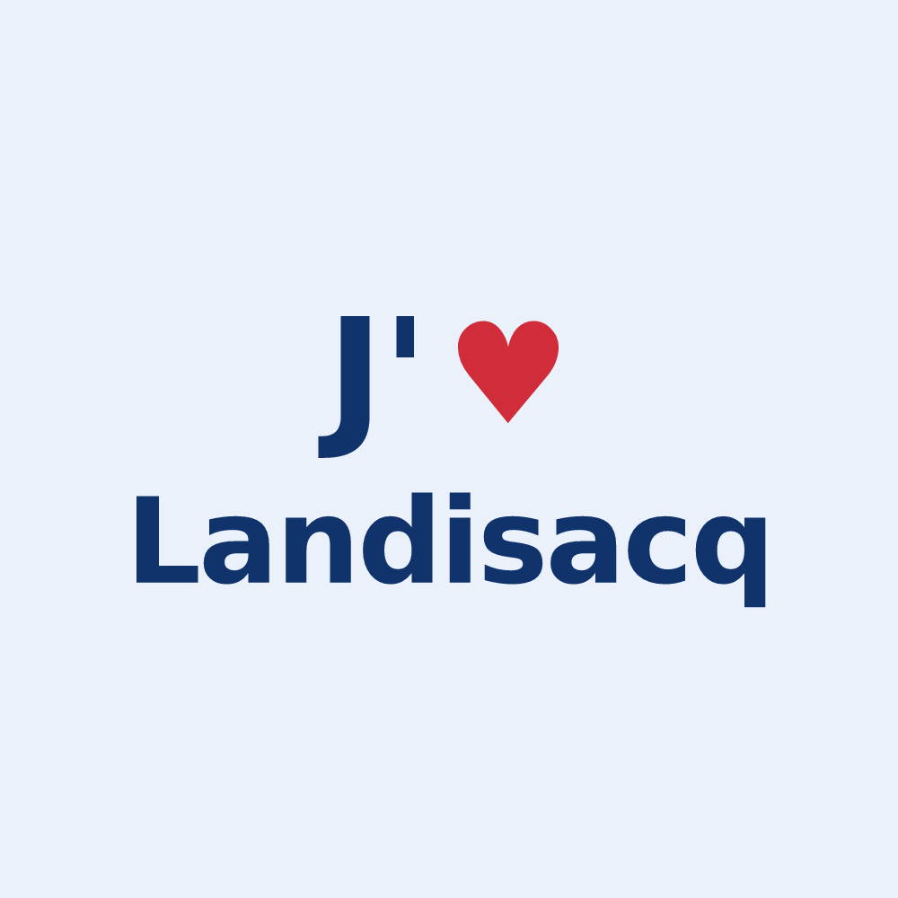 Sticker personnalisé Landisacq — design J'aime Landisacq