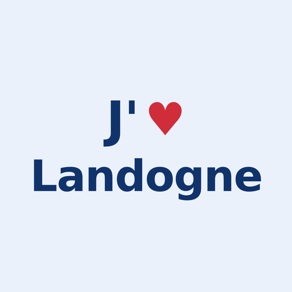 Sticker personnalisé Landogne — design J'aime Landogne